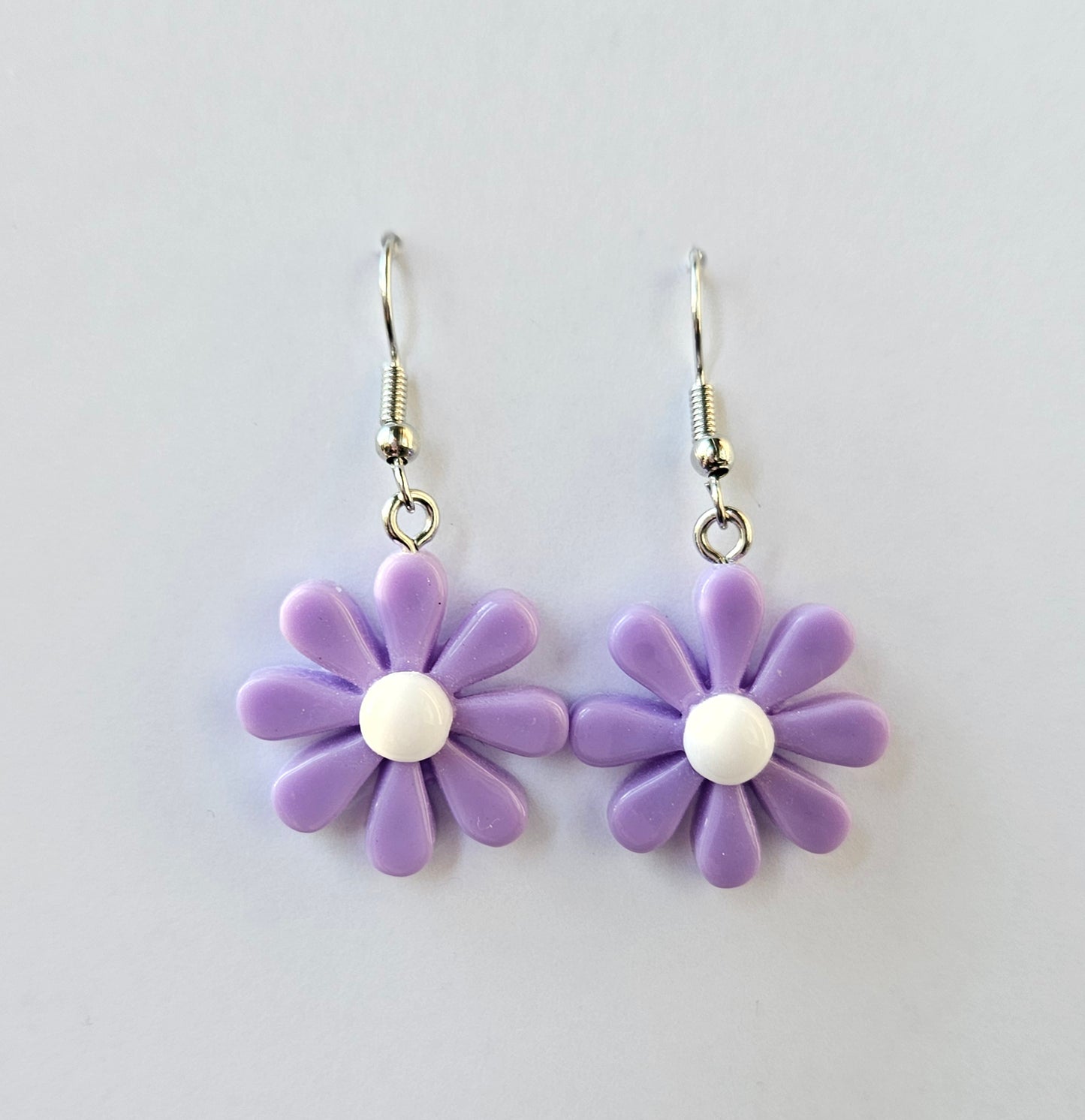 Purple lily earrings